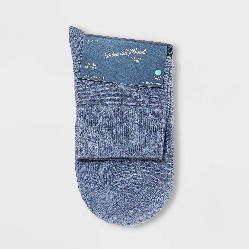Women's 3pk Garter Stitch Ankle Socks - Universal Thread™ 4-10, 2 of 7