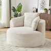 Oversized Corduroy Chair and a Half with Cushioned Backrest, Modern Upholstered Lounge Chair for Living Room or Apartment-The Pop Home - 3 of 4