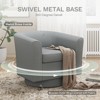 MAYEERTY Swivel Barrel Accent Chair with Ottoman, Modern Single Sofa, Upholstered Armchair with Storage Space for Home, Gray - 3 of 4