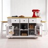 53" Farmhouse Kitchen Island Set with 2 Bar Stools, Drop Leaf, Outlet, Storage Shelves, Rolling Kitchen Cart with Wheels, 3 Drawers, Kitchen Cabinets - 2 of 4