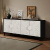 Natural Wood Carved Flower Door Cabinet - 2 of 4