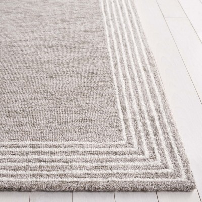 Handmade Beige and Ivory Wool Tufted Rectangular Rug, 3' x 5'
