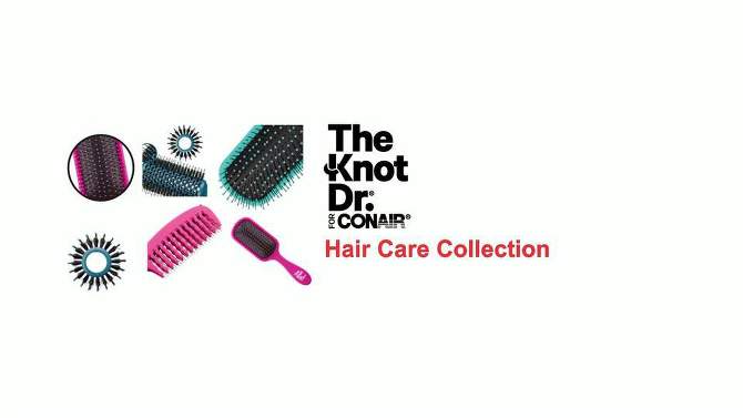 The Knot Dr. for Conair Vented Nylon &#38; Boar Bristle Round Hair Brush - All Hair - Pink, 2 of 8, play video