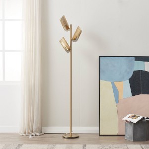 Brightech Lyra Mid-Century (Includes LED Light Bulb) Tree Floor Lamp Antiqued Brass - 1 of 4