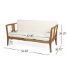 Christopher Knight Home Ted Outdoor 4 Piece Acacia Wood Chat Set with Cushions and Slatted Coffee Table - 3 of 4