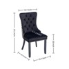 FURNIinspire Dining Chairs Classic Velvet Dining Chairs Set Of 2, Upholstered Armless Dining Room Chairs Kitchen Chairs, Black, 24.4"*19.7"*37.5" - 3 of 4