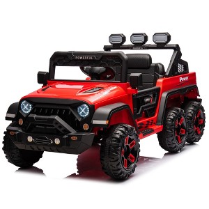 24V Kids Ride on Car with 2.4G Remote Control | 6 Wheeler Electric Vehicle 4WD & 3 Speed, Battery Powered Toy for Toddlers Ages 3-6 - 1 of 4