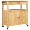 vidaXL Kitchen Trolley MONZA 33.1 in.x15.7 in.x35.4 in. Solid Wood Pine - 2 of 4