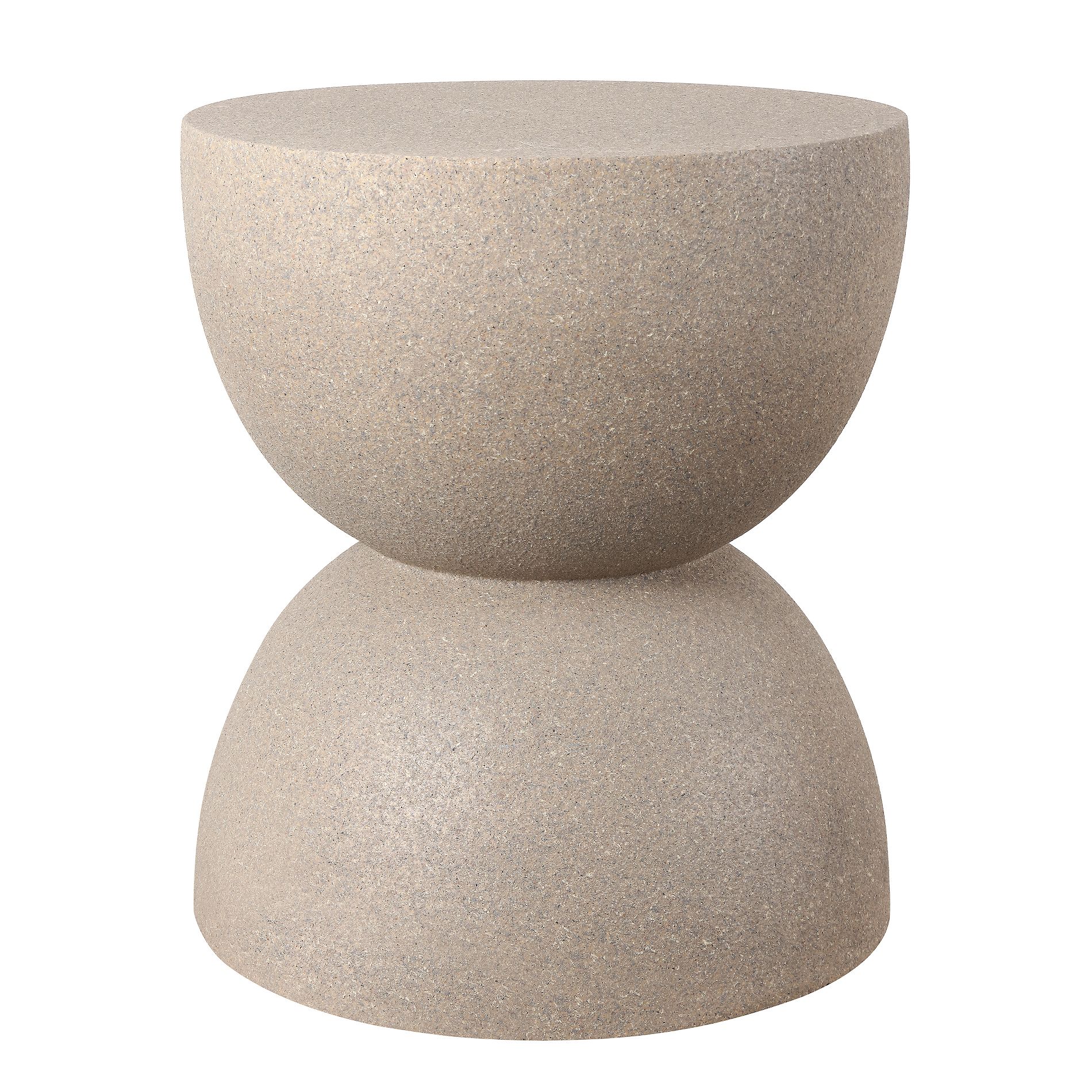 JONATHAN Y Greta 18" Modern Drum Indoor/Outdoor Accent Table, Light Brown Frosted