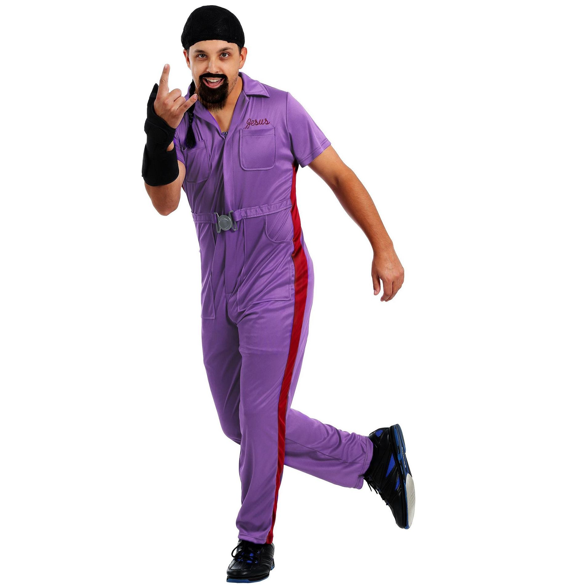 HalloweenCostumes.com 3X  Men  The Big Lebowski Men's Plus Size Jesus Halloween Costume, Black/Purple/Red
