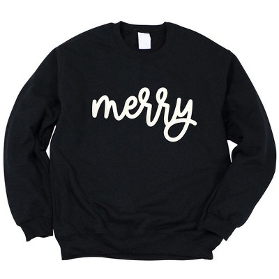 Simply Sage Market Women's Graphic Sweatshirt Merry Bold Cursive Puff Print