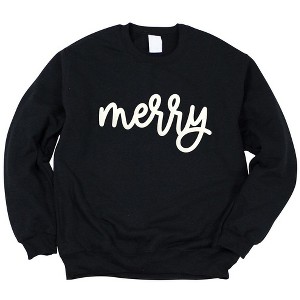 Simply Sage Market Women's Graphic Sweatshirt Merry Bold Cursive Puff Print - 1 of 4