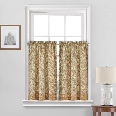 Set fo 2 36"x52" Paisley Verveine Window Tier Yellow - Waverly