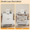Acekool Shoe Cabinet with Bench, Flip Drawer Entryway Shoe Storage Organizer, Hidden Compartment & Hooks - 4 of 4