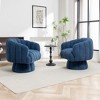 SEYNAR Modern Teddy Upholstered Fabric Round 360 Degree Swivel Accent Chair Set of 2 - 2 of 4