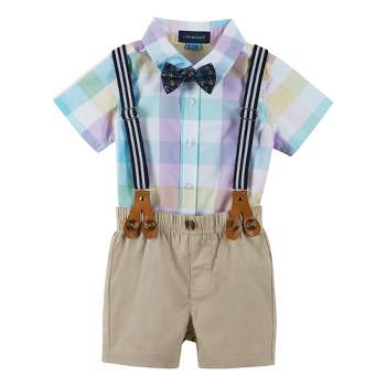 Andy & Evan  Infant Boys Buttondown Plaid Shirt Set