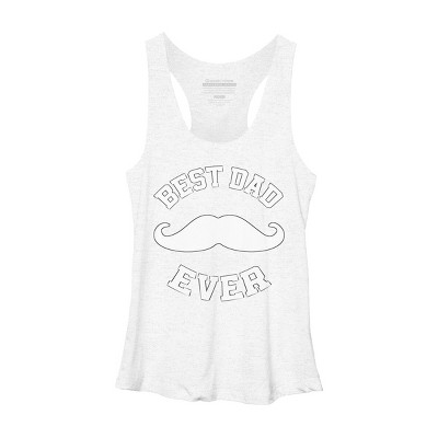 Women's Design By Humans Best Dad Ever Mustache By sukhendu12 Racerback Tank Top