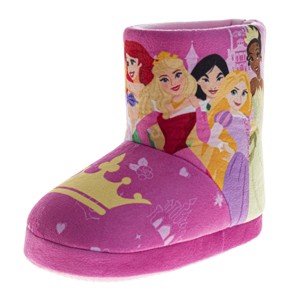 Disney Princess Slippers Booties Belle, Snow White, Jasmine, Cinderella, Ariel Warm Fluffy House Slippers for Girls (Toddlers) - 1 of 4