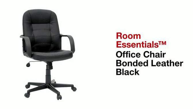 Office Chair Bonded Leather Black - Room Essentials&#8482;, 2 of 11, play video