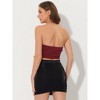 Allegra K Women's Party Bow Strapless Sweetheart Neck Corset Crop Tops - 3 of 4