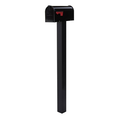 Brighton Black Aluminum Top Mount Mailbox Post, 51" Height