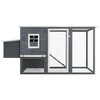 vidaXL Outdoor Chicken Cage Hen House with 1 Egg Cage Gray Wood - 2 of 4