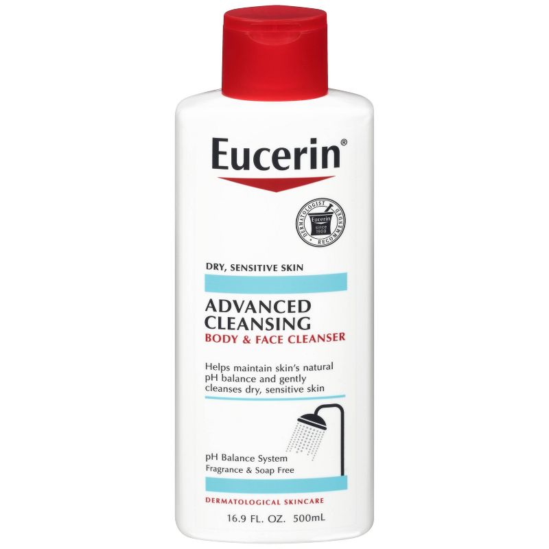 Eucerin Advanced Cleansing Body and Face Cleanser - Unscented - 16.9 fl oz, 1 of 16