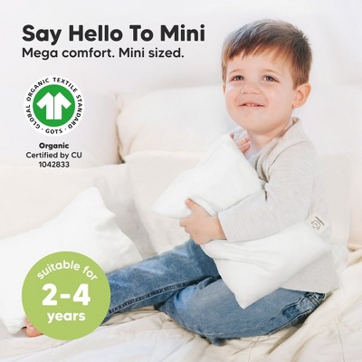 Soft White Mini Toddler Pillow with Pillowcase, 9x13