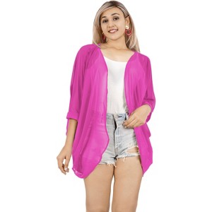 LA LEELA Women's Summer Vacation Holiday Wear Beach Open Front Vintage Duster Beachwear Cardigans for Women - 1 of 4