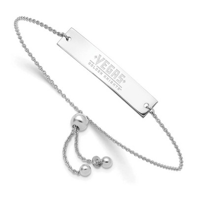 Black Bow Jewelry Sterling Silver Vegas Golden Knights NHL Identification Bracelet 9 Inch