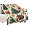 FIONECA Luxe Christmas Blanket with Ornate Tree Ornament Snowflake and Gift Pattern Cream Background 30x40 inches - 2 of 4