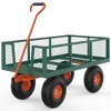 Heavy-Duty 2-in-1 Garden Wagon Utility Steel Cart with All-Terrain Tires and Removable Mesh Side Panels - 2 of 4