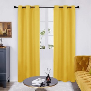Deconovo Solid Thermal Room Darkening Curtain Panel – 42" Wide Short Lengths (63"/84"/95") - 1 of 4