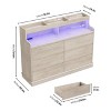6-Drawer for Bedroom, Wide Organizer with Spacious Top, Chest of 6 Drawers with LED Lights and Charging Station for Living Room, Closet, Hallway - 2 of 4