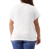 GRACE & GRANDEUR Women's Plus Size Crew Neck Short Sleeve Casual Knit Textured T-Shirts - 4 of 4