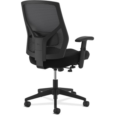 Black Mesh High-Back Swivel Task Chair with Adjustable Arms
