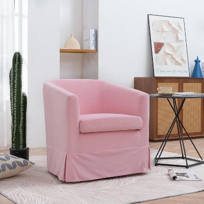 Acekool Modern Swivel Chair, Upholstered Accent Armchair with Wide Seat & Elastic Cushion for Living Room, Bedroom, Office