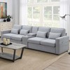 NicBex Modular Sectional Sofa Couch with 2 USB Charging Ports & 2 Cup Holders Upholstered 4 Seater Couch with 4 Pillows for Living Room - 2 of 4