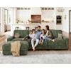 Dyonery Oversized 120" Modular Sectional Sofa, Comfy L-Shaped Cloud Couch with Pillows & Movable Ottoman, Chenille - 3 of 4