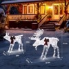 Angel Sar 2pcs 4FT Moose Family LED Decor, 200 LED Leather String Lights, 3.6W Outdoor Garden Decoration with White Moose Figures for Holiday Display - 4 of 4