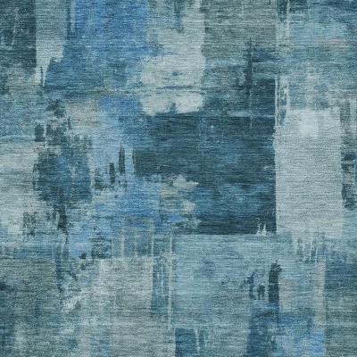 HomeRoots 10' X 14' Blue And Ivory Abstract Washable Indoor Outdoor Area Rug