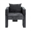 Modern 3-Leg Chenille Accent Chair with Arms and Removable Pillow, Plush Small Space Accent Chair for Bedroom, Single Sofa Chair with Cushion-Koiai - 4 of 4
