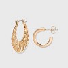 Multi-Texture Hoop Earring Trio Set 3pc - A New Day™ Gold - 2 of 2