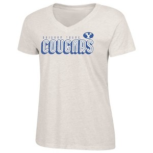 NCAA BYU Cougars Women's Oatmeal V-Neck T-Shirt - 1 of 3