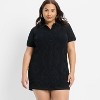 Women's Short Sleeve Mesh Button-Up Mini Sweater Dress - Future Collective - 3 of 3