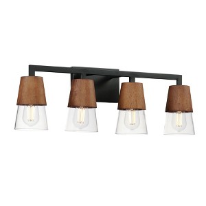 Maxim Lighting Carpenter 4 - Light Vanity in  Walnut/Black - 1 of 4