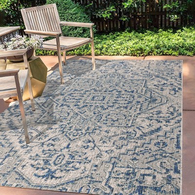 JONATHAN Y Estrella Bohemian Medallion Textured Weave Indoor/Outdoor Area Rug
