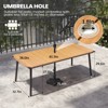Crestlive Products 7pc Aluminum Patio Dinning Set 70.9in Table and 6 Chairs Plastic Wood Top with Umbrella Hole for Outdoor Pool Lawn - 3 of 4