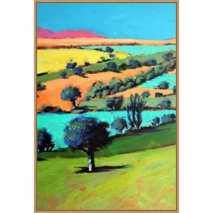 23" x 33" Coombe Fields Close Up III by Paul Powis Framed Canvas Wall Art Print - Amanti Art: Impressionist Countryside - 1 of 4