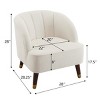 28" Barrel Accent Chair,Upholstered Armchair with Rubberwood Legs,Modern Lounge Chair for Living Room Bedroom-Baofuwish - 4 of 4